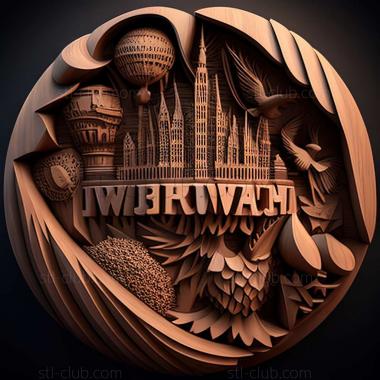 3D model Warsaw in Poland (STL)